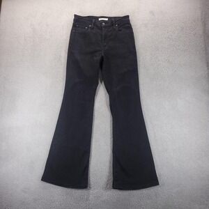 Levis Jeans Womens 29 Black 726 High Rise Flare Dark Wash Stretch Denim